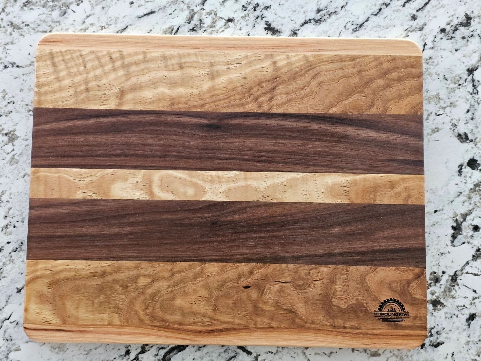 Signature Hardwood Serving & Cutting Board - Walnut and Curly Maple